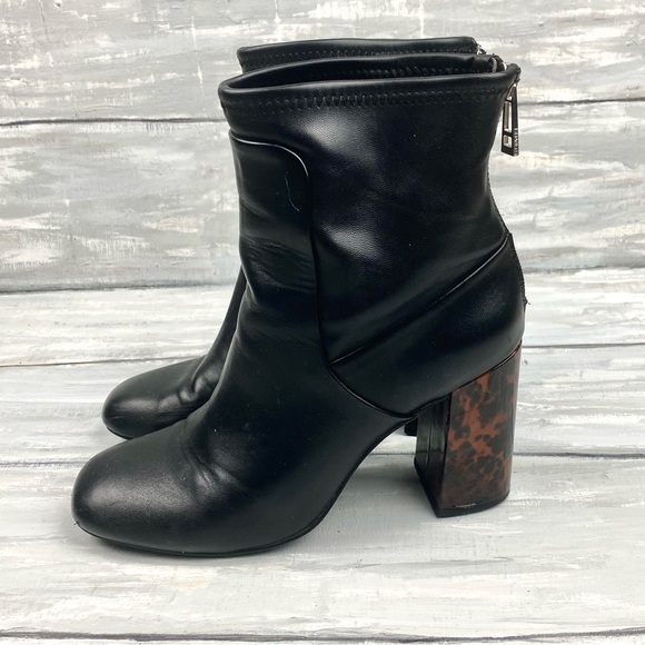 Charles by Charles David Black Chunky Block Heel Boots Trudy Ankle Boot 7.5M - Picture 8 of 16